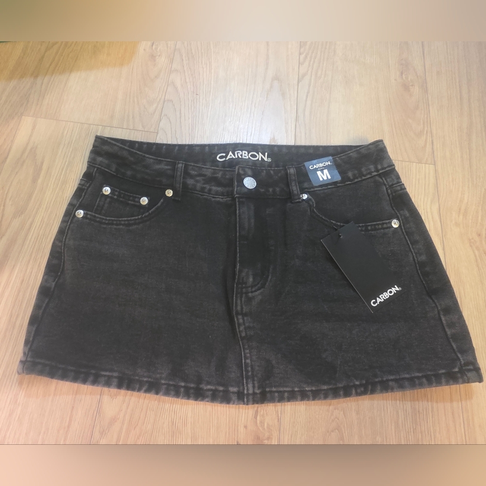 Carbon Junior's Charcoal Denim Skirt